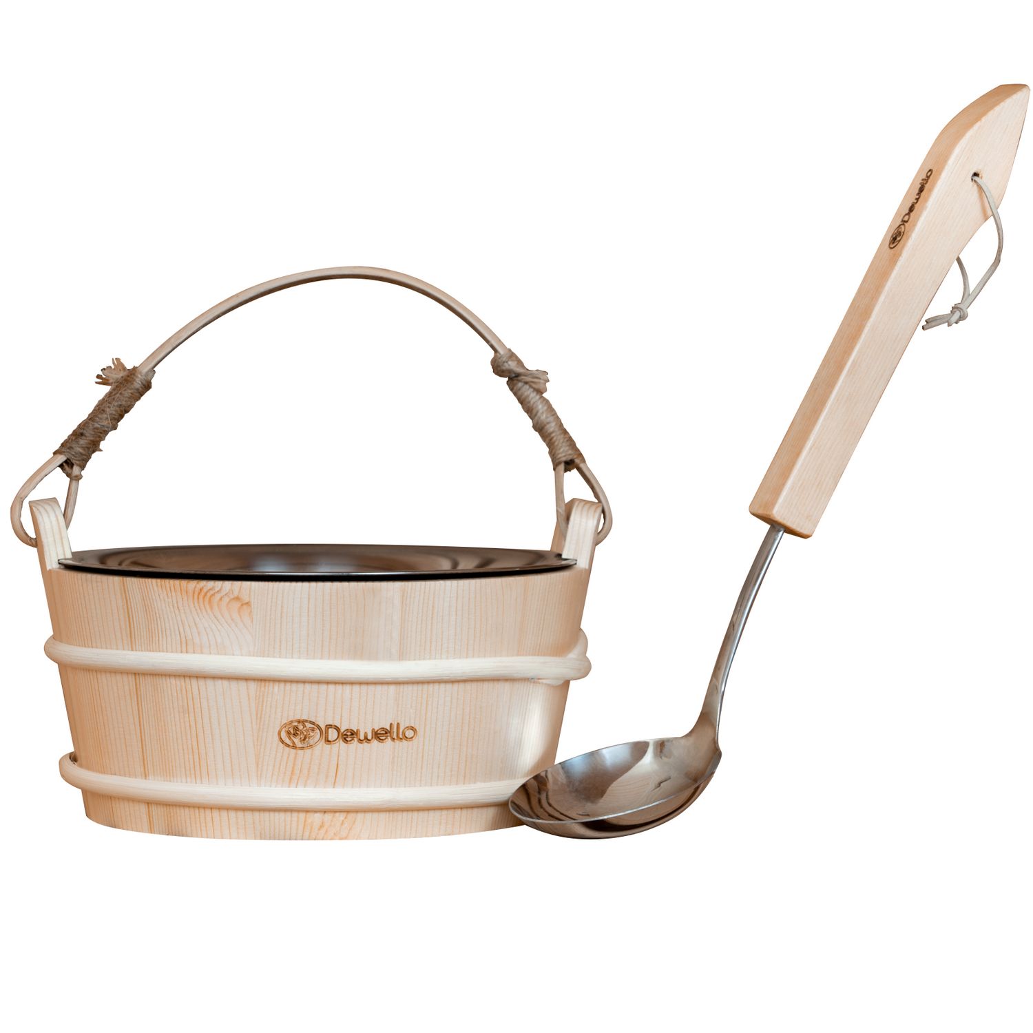 1371 Dewello Saunaeimer inkl Edelstahleinsatz Kelle 2